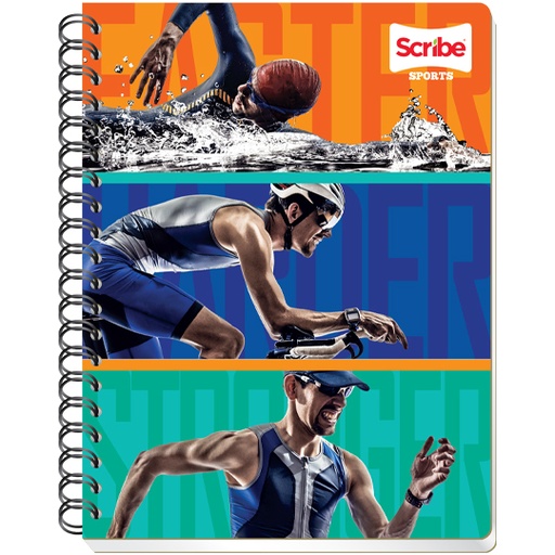 [SCR-CUA-3313] Cuaderno Scribe Profesional Sports Cuadro Grande (7 Mm), Con 100 Hojas, Espiral Doble