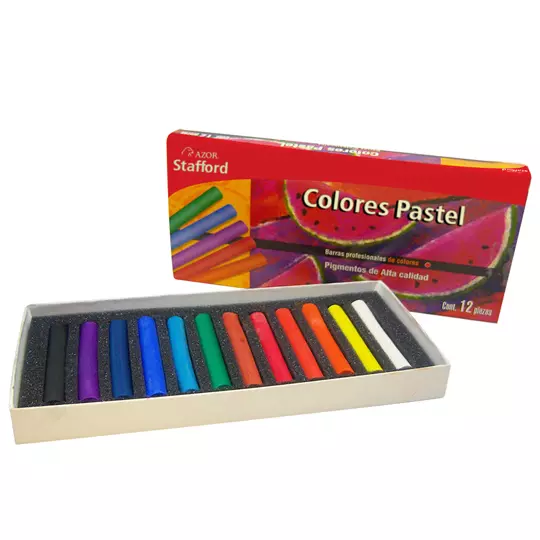 [STA-COL-PASTEL] Colores Pastel Seco Stafford Colores Surtidos caja con 12 piezas