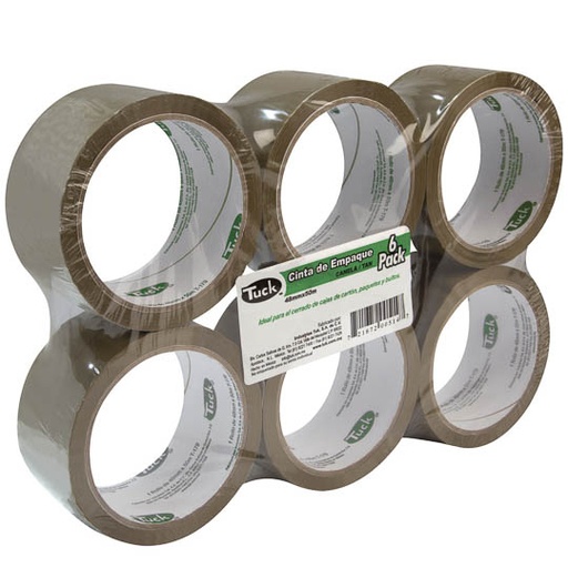 [TUK-ADS-231255] Cinta 179 De Empaque Tuk 48Mm X 50M, Color Canela, Con 6 Piezas