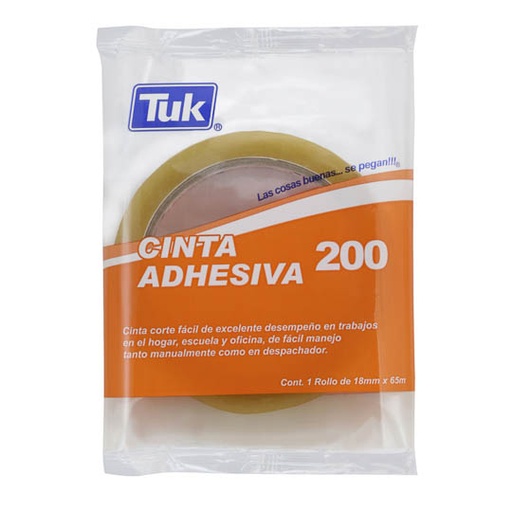 [TUK-ADS-260009] Cinta Adhesiva 200 Tuk 18Mm X 65M , Transparente