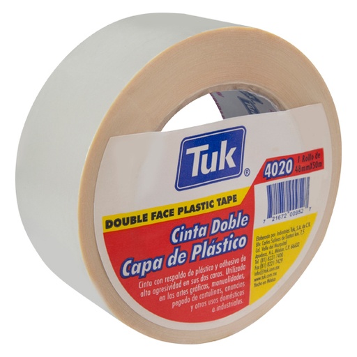[TUK-ADS-422006] Cinta 4020 Doble Capa Tuk 48Mm X 50M, Color blanco