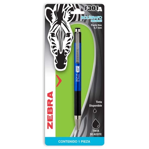 [ZEB-BOL-7101B] Lm-Bolígrafo Retractil F-301 A Zebra, Pu
