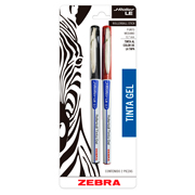[ZEB-BOL-8026LE] Boligrafo gel j roller le zebra, punto mediano 0,7 mm, negro y rojo, blister 2 p 