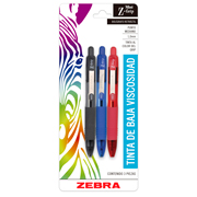 [ZEB-BOL-B7907] Bolígrafo mini z grip, punto medio 1.0 mm, color negro, azul y rojo, blister 3 pzas