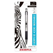 [ZEB-BOL-C7019] Bolígrafo F-301 Zebra Punto Fino 0.7M, Negro, Blíster 1 Pz 
