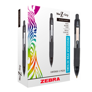 [ZEB-BOL-N7907] Bolígrafo mini z grip zebra, punto mediano 1.0 mm, negro, caja 12 piezas 